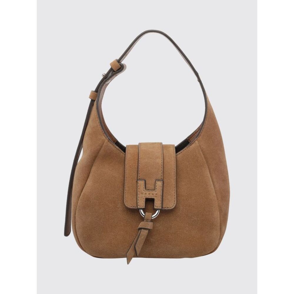 Hogan Women H01x Suede Shoulder Bag Hogan With Embossed Logo